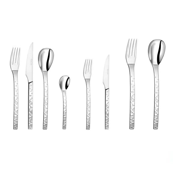 Couzon Pix'Elle 3D Ménagère 74 pièces en coffre bois – service complet inox 18/10