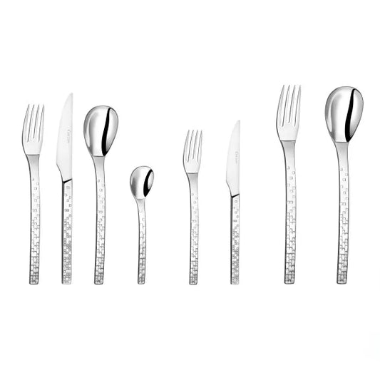 Couzon Pix'Elle 3D Ménagère 74 pièces en coffre bois – service complet inox 18/10