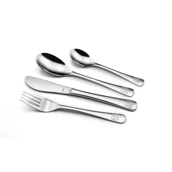 Coffret 4 couverts enfants Ourson - Inox 18/10 sécurité enfant - Cadeau baptême Amefa