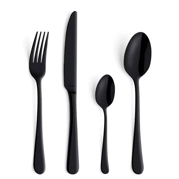 Ménagère 24 pièces Austin Noir - Couverts inox 18/10 finition PVD noir mat - Amefa