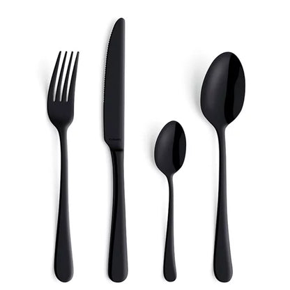 Ménagère 24 pièces Austin Noir - Couverts inox 18/10 finition PVD noir mat - Amefa