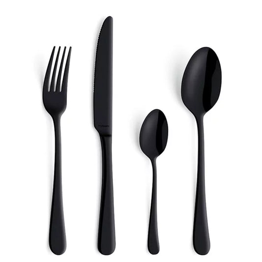Ménagère 24 pièces Austin Noir - Couverts inox 18/10 finition PVD noir mat - Amefa