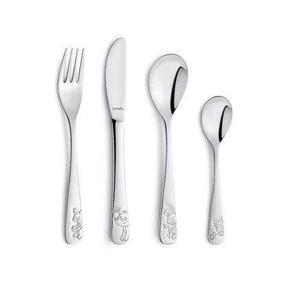 Coffret 4 couverts enfants Forest - Inox 18/10 décor animaux forêt sécurité enfant - Amefa