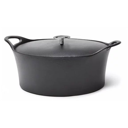 Volcan - Cocotte ovale 35 cm fonte de fer émaillée noire avec couvercle - Cuisinox