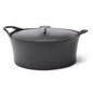 Volcan - Cocotte ovale 35 cm fonte de fer émaillée noire avec couvercle - Cuisinox