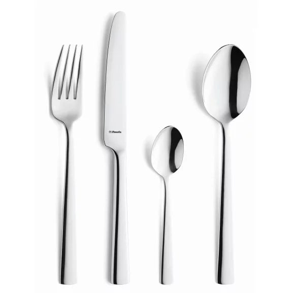 Ménagère 50 pièces Moderno - Couverts inox 18/10 design minimaliste avec service - Coffret long Amefa