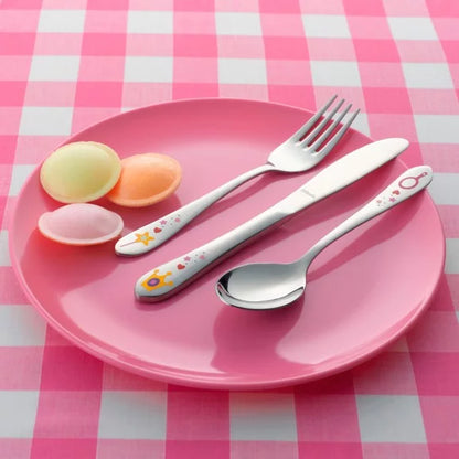 Coffret 3 couverts enfants Princess - Inox 18/10 décor princesse pour petites filles - Amefa