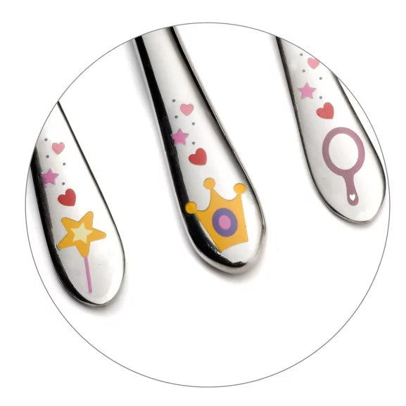 Coffret 3 couverts enfants Princess - Inox 18/10 décor princesse pour petites filles - Amefa