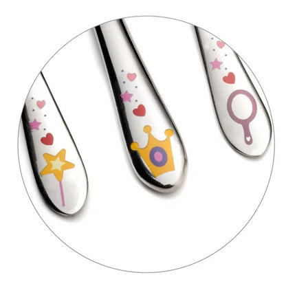 Coffret 3 couverts enfants Princess - Inox 18/10 décor princesse pour petites filles - Amefa