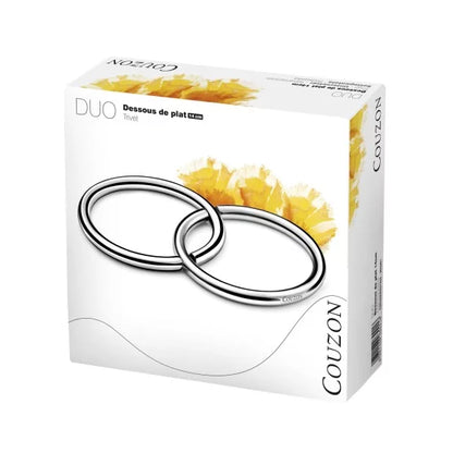 Couzon Duo Dessous de plat anneaux x2 – acier inoxydable 18/10