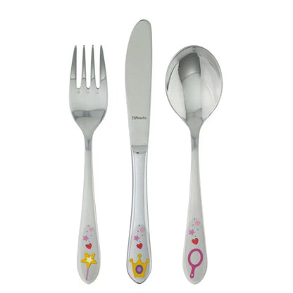 Coffret 3 couverts enfants Princess - Inox 18/10 décor princesse pour petites filles - Amefa