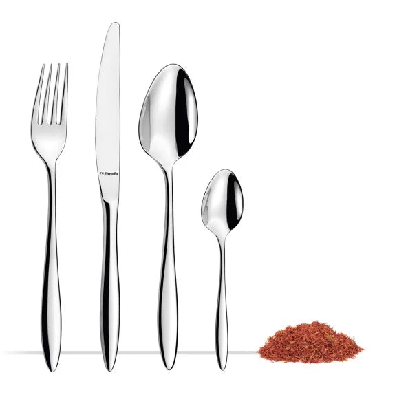 Ménagère 49 pièces Ariane - Couverts inox 18/10 design délicat avec service à salade - Coffret long Amefa