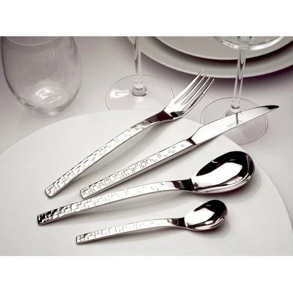 Couzon Pix'Elle Ménagère 24 pièces en coffret long – inox martelé 18/10
