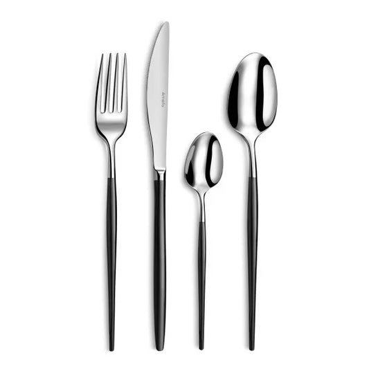 Ménagère 24 pièces Soprano Noir - Couverts inox 18/10 finition PVD noir mat - Amefa