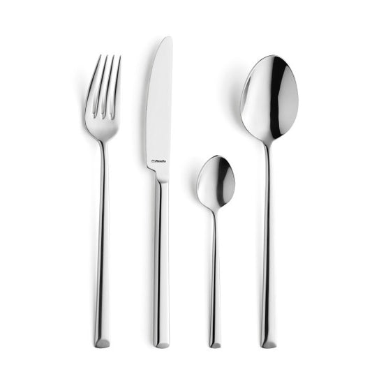 Ménagère 24 pièces Métropole en coffret long - Couverts inox 18/10 design moderne - Amefa