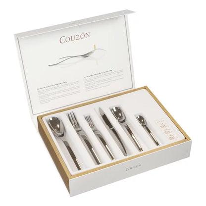 Couzon Millenium Ménagère 48 pièces en coffre bois – inox satiné 18/10
