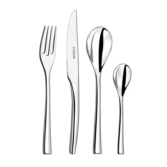 Couzon Steel Ménagère 50 pièces en coffre bois – acier inoxydable 18/10 forgé