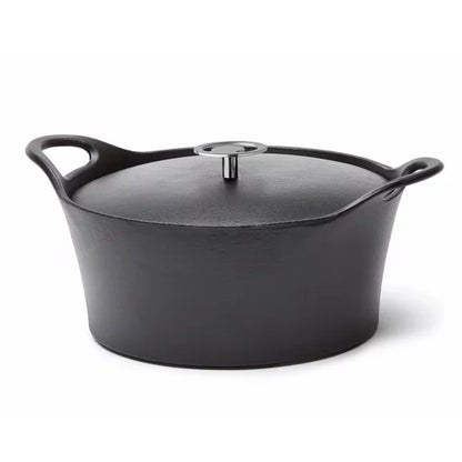 Volcan - Cocotte ovale 24 cm fonte de fer émaillée noire avec couvercle - Cuisinox