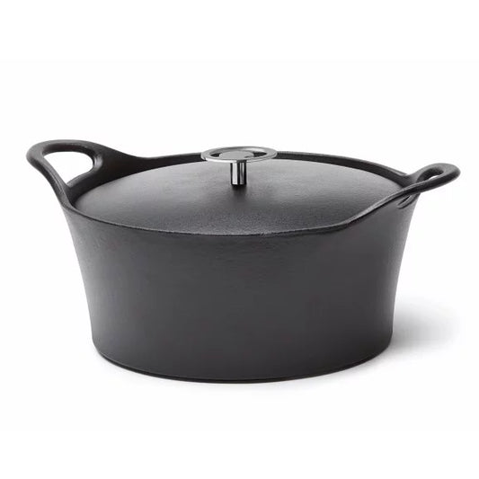 Volcan - Cocotte ovale 24 cm fonte de fer émaillée noire avec couvercle - Cuisinox