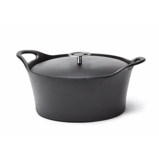 Volcan - Cocotte ovale 20 cm fonte de fer émaillée noire avec couvercle - Cuisinox