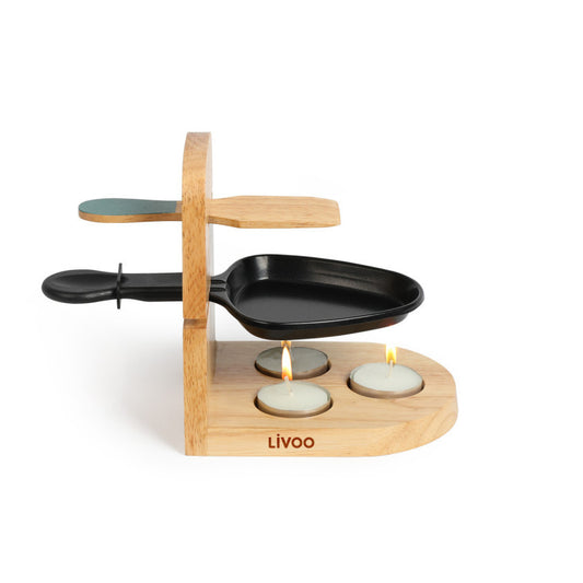 Raclette à la bougie Livoo – beige et noir (réf. MEN397)