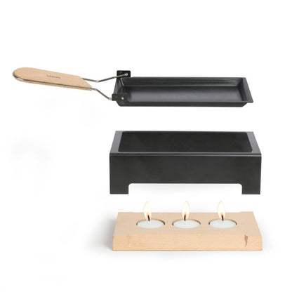 Raclette à la bougie Livoo – beige et noir (réf. MEN395)