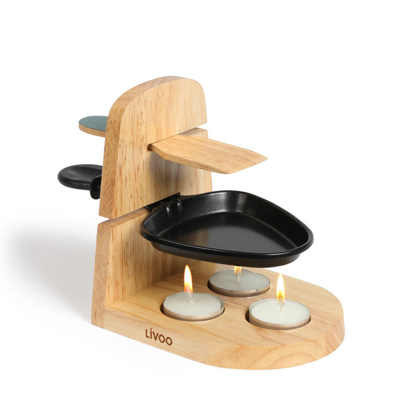 Raclette à la bougie Livoo – beige et noir (réf. MEN397)