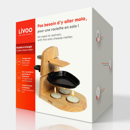 Raclette à la bougie Livoo – beige et noir (réf. MEN397)