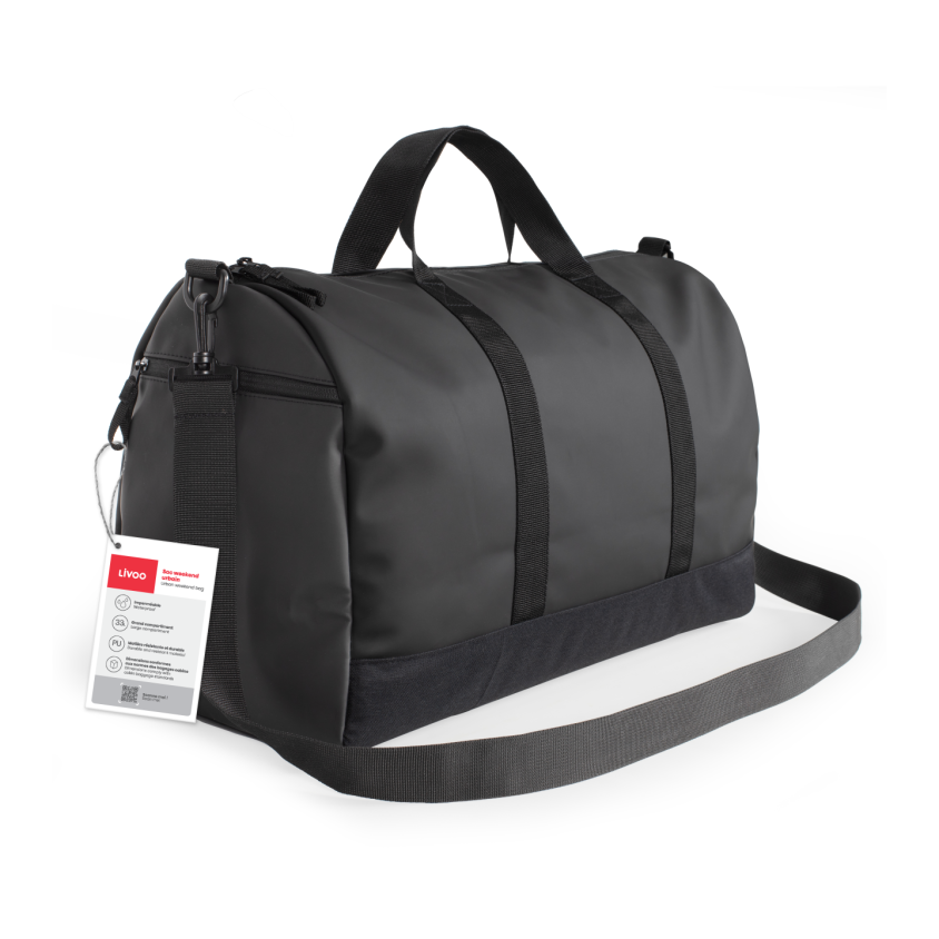 Sac weekend urbain Livoo – noir et gris