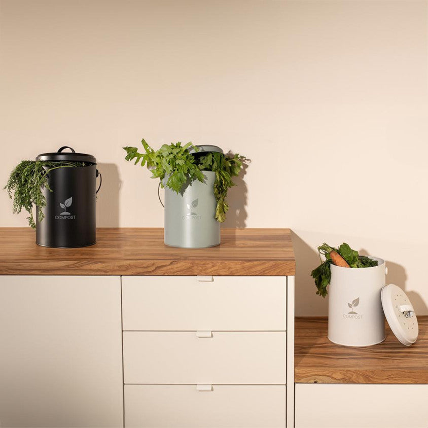 Seau à compost de cuisine 6 L Livoo – crème