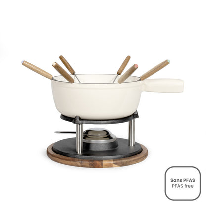 Service à fondue tradition Livoo – crème et crème