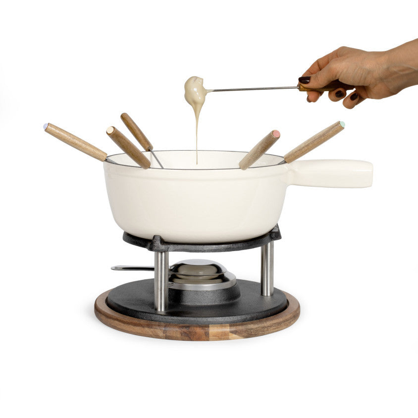 Service à fondue tradition Livoo – crème et crème