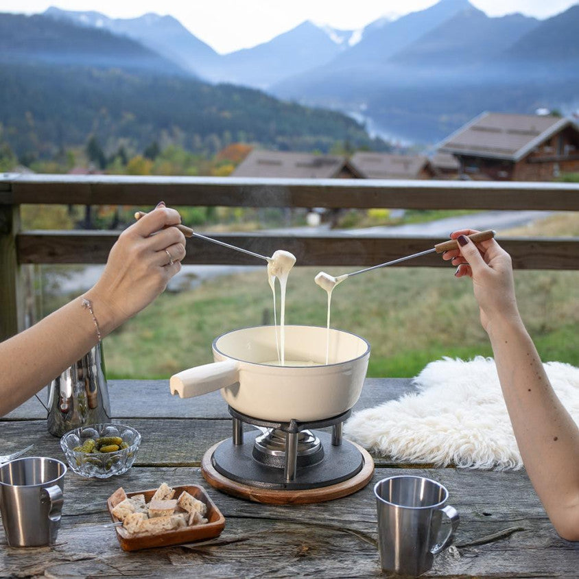 Service à fondue tradition Livoo – crème et crème