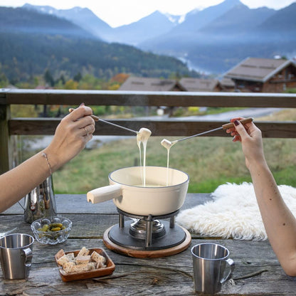 Service à fondue tradition Livoo – crème et crème