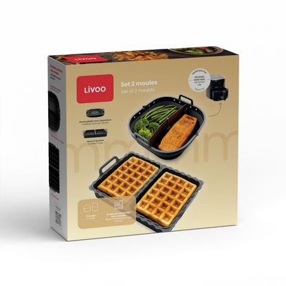 Set 2 moules en silicone Livoo – noir (réf. MEN441N)