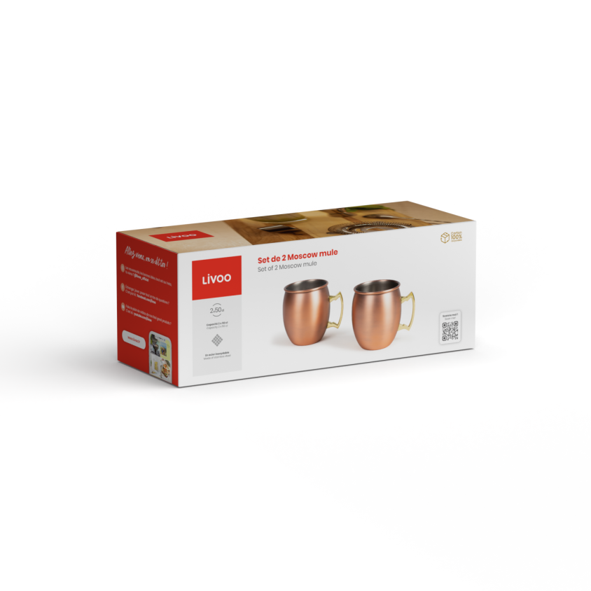 Set de 2 Moscow mule Livoo