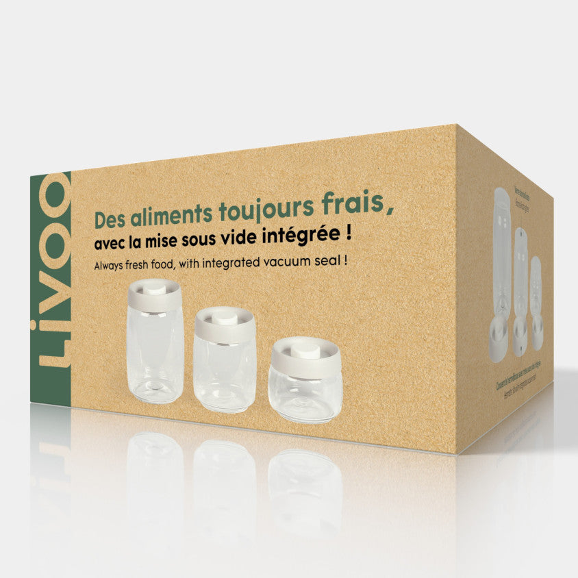 Set de 3 bocaux sous vide Livoo