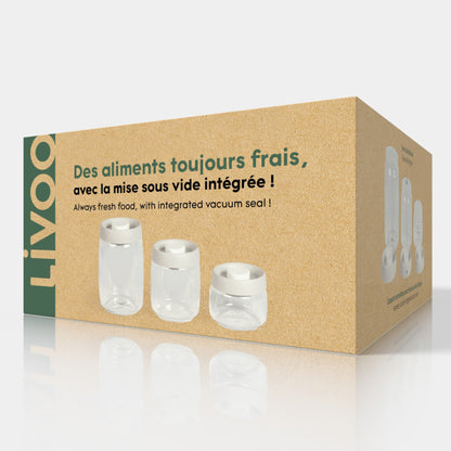 Set de 3 bocaux sous vide Livoo