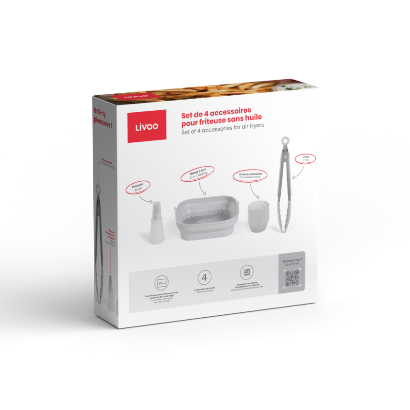 Set de 4 accessoires pour friteuse sans huile Livoo
