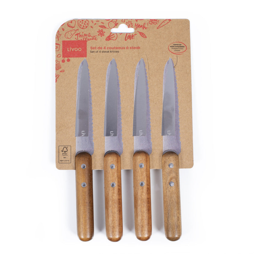 Set de 4 couteaux à steak Livoo