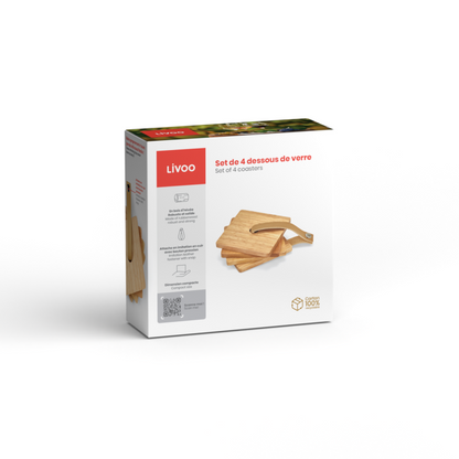 Set de 4 dessous de verre Livoo – beige (réf. MES147)