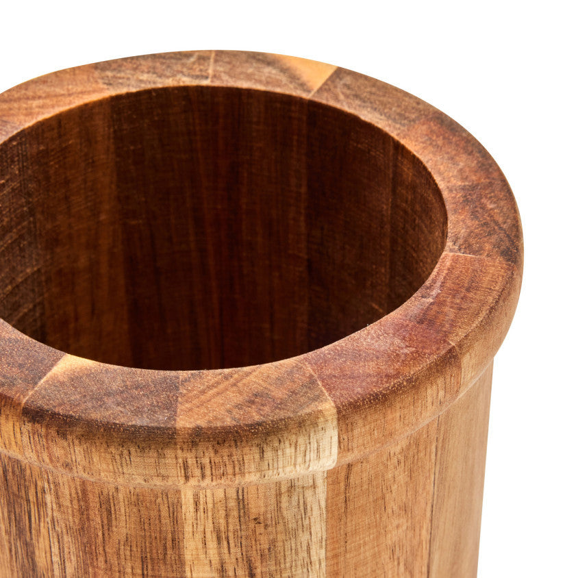 Set de 4 ustensiles avec pot Livoo – gris et bois