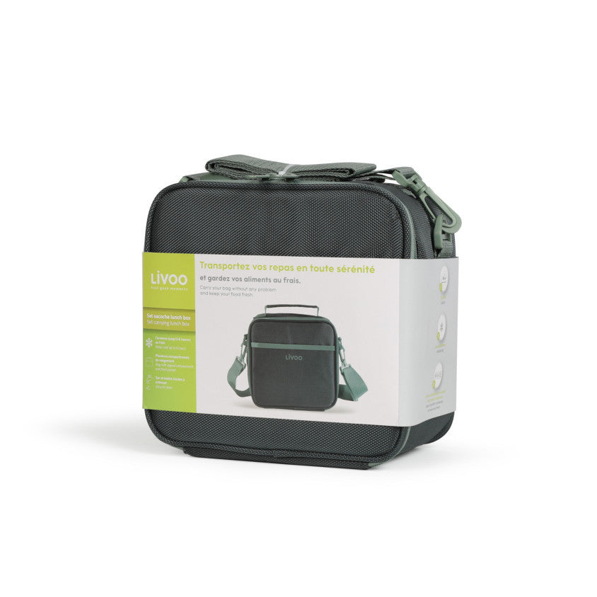 Set sacoche lunch box Livoo – gris et vert