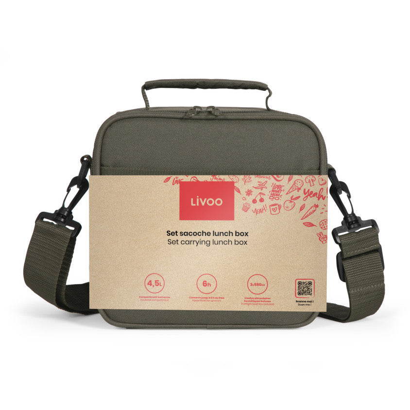 Set sacoche lunch box Livoo – vert