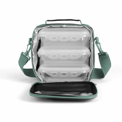 Set sacoche lunch box Livoo – gris et vert