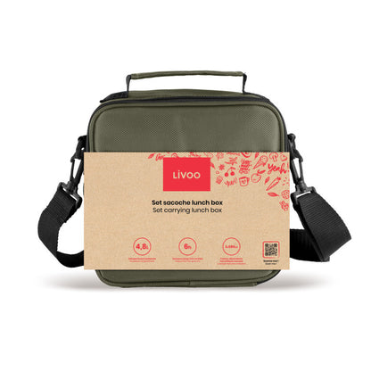 Set sacoche lunch box Livoo – vert et noir