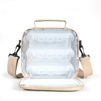 Set sacoche lunch box Livoo – crème et noir