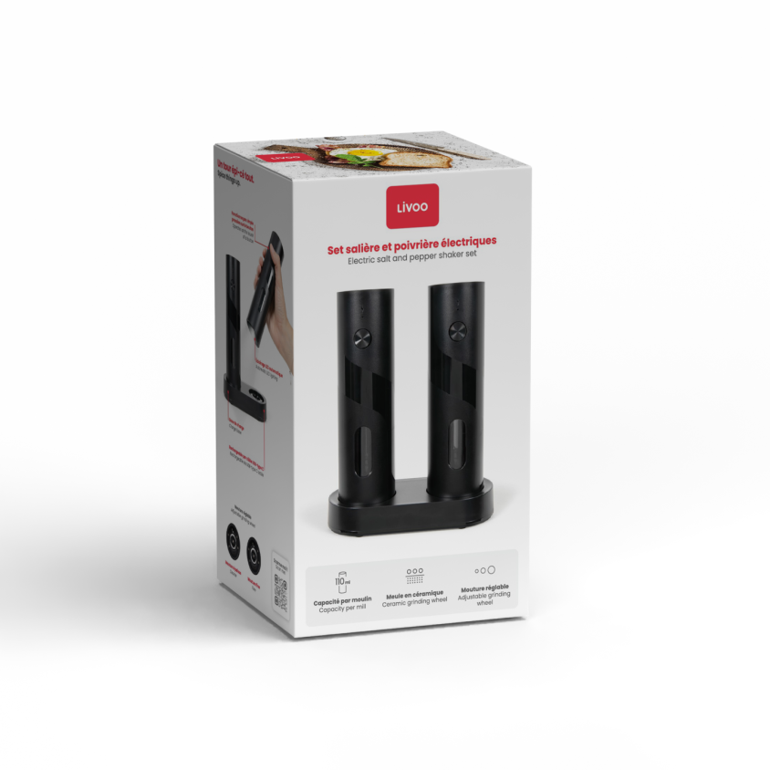 Set salière et poivrière électriques Livoo